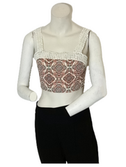 Urmoda Cream/Red Crop Top