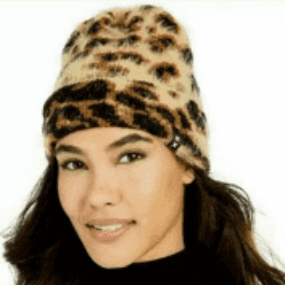 DKNY leopard beanie