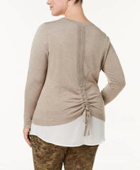 International Concepts Women Heather Oats Peony Garden Sweater