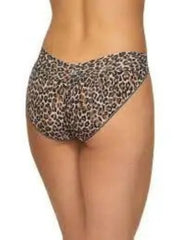 Hanky Panky Womens Leopard-Print Lace V-Kini Panty Brown Black