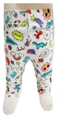 White screen printed leggings
