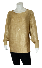 Alfani Women Gold Sequined Sweater 0X