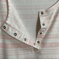 BEARPAW Pink & White Plush Pajama Set & Non-Medical Face Cover
