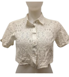 Naanaa White Lace Crop Top