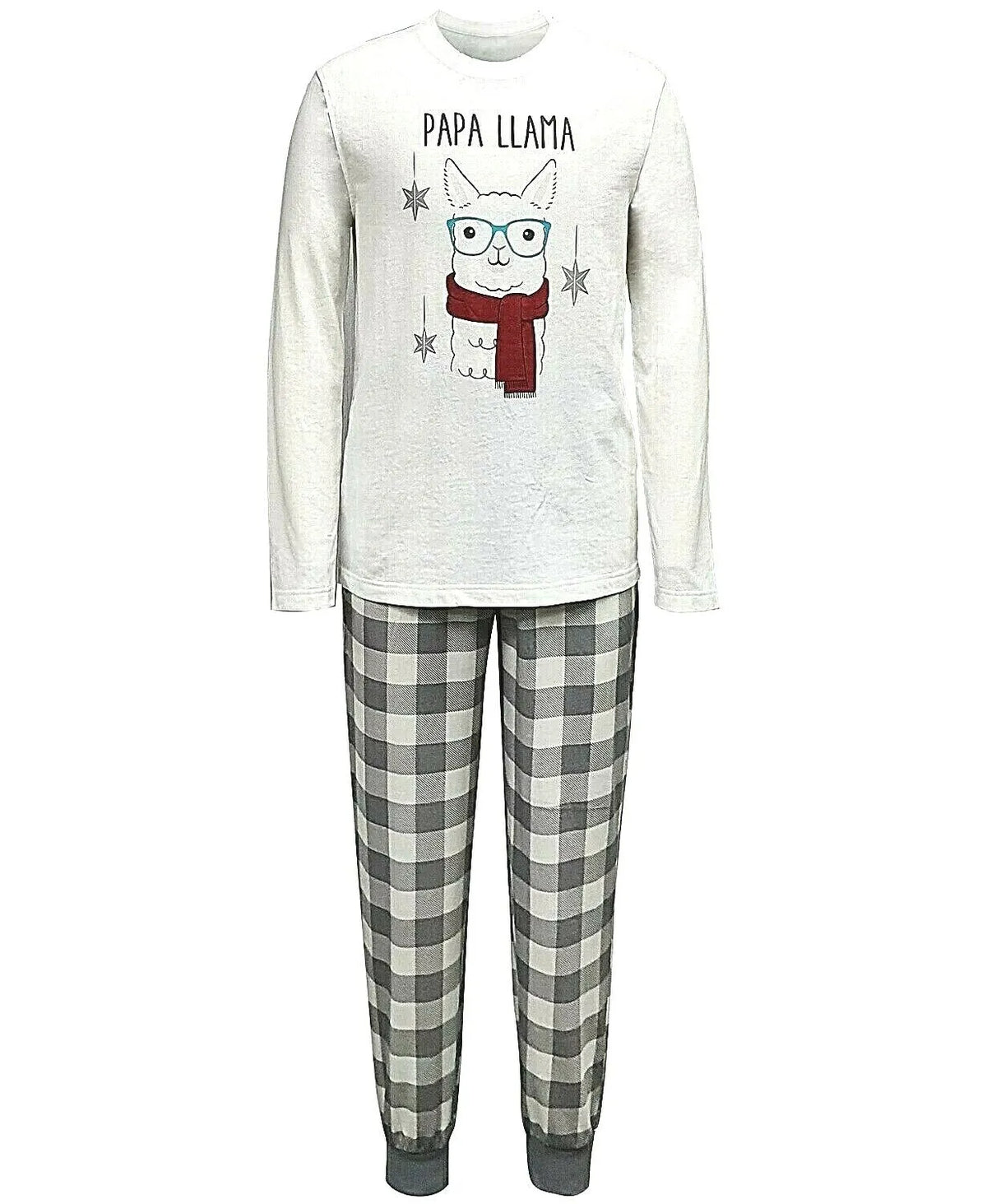 Family Pajamas Mens Papa Llama Pajamas Set Buffalo Check