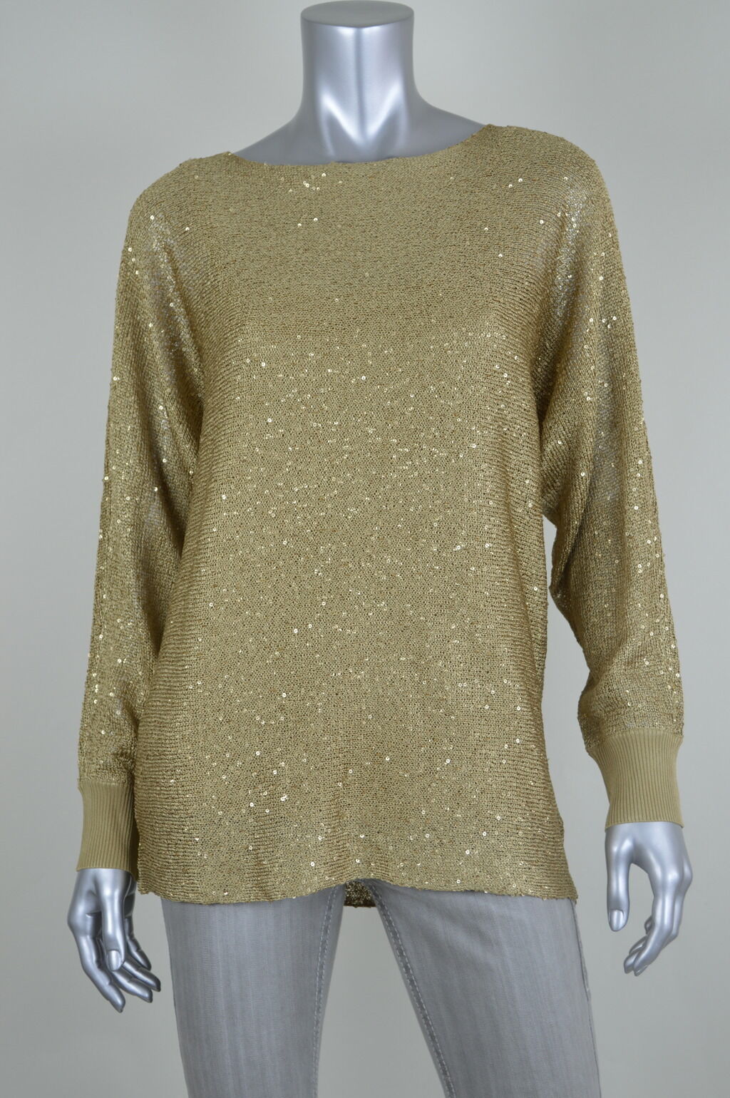 Alfani Women Gold Sequined Sweater 0X
