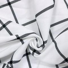 Camisa White Windowpane Wide-Lapel Tie-Waist Side Tail Coat