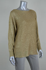 Alfani Women Gold Sequined Sweater 0X