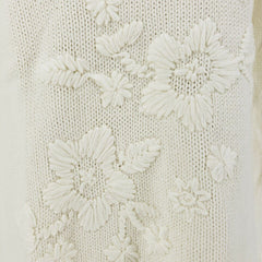 Style & Co. Winter White Embroidered Flower Sweater