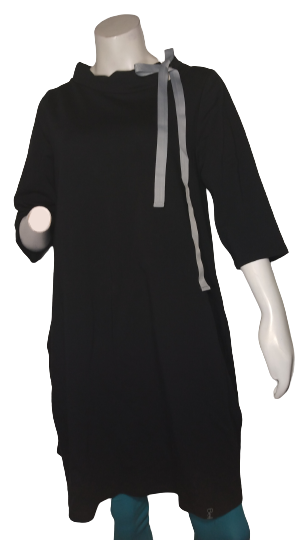 BeWear Black Shift Dress with Grey Bow Accent size XL