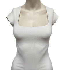 Free People Square Eyes Bodysuit in White - size XS