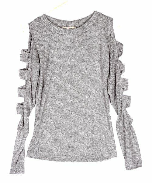 Lori & Jane Ladder-Cutout Long Sleeve Tee size 14