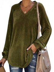 Corduroy V-Neck Top size XXL