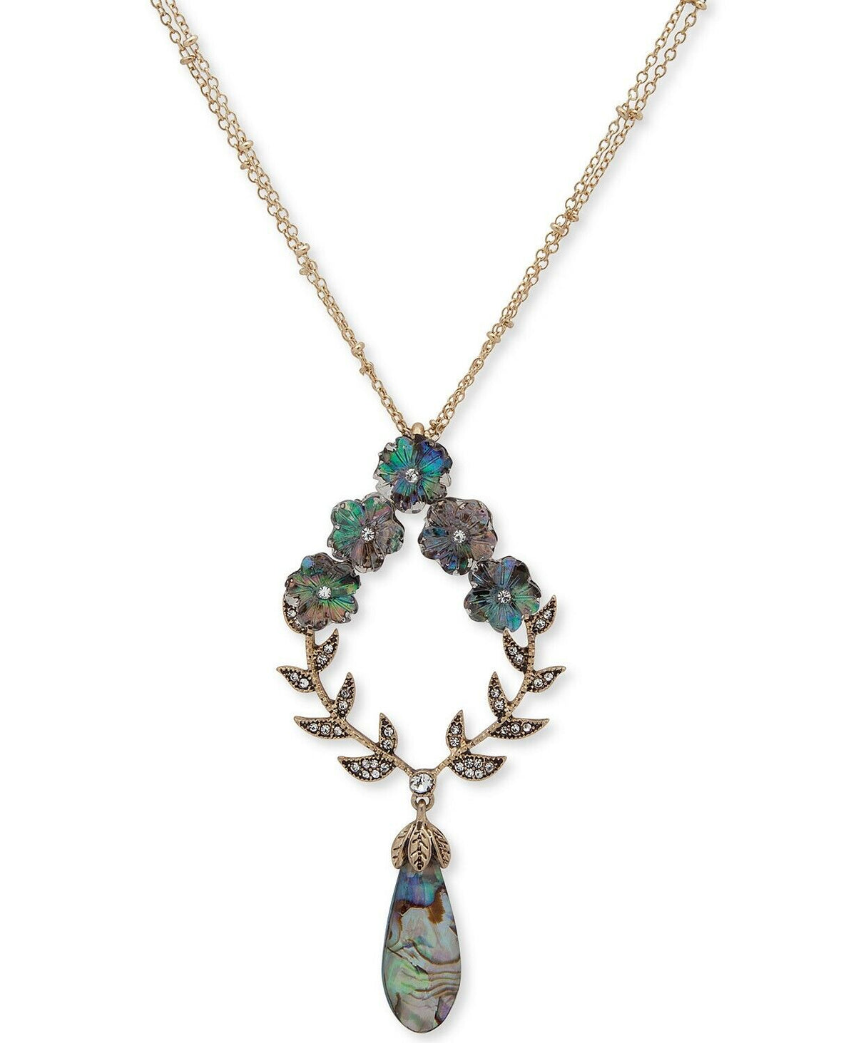 Lonna & Lilly Gold-Tone Flower Stone Pendant