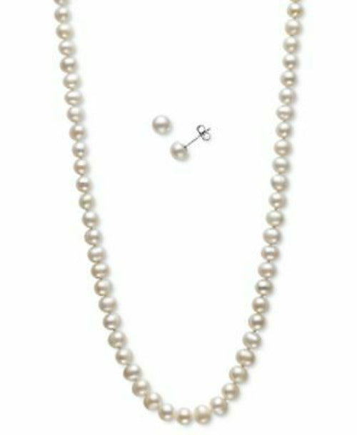 Cultured Freshwater Pearl Necklace & Earring Set