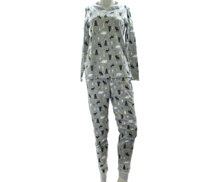 Family Pajamas Tree-Print Pajama Set Winter Trees Grey