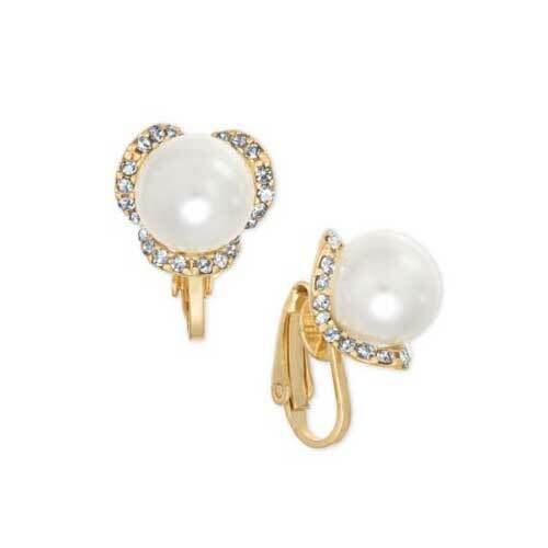 Charter Club Gold-Tone Pave Imitation Pearl