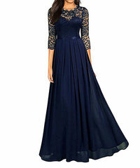 Lace-Bodice Maxi Dress size L