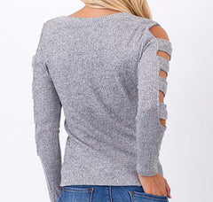 Lori & Jane Ladder-Cutout Long Sleeve Tee size 14
