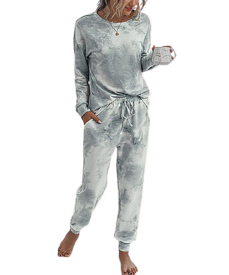 Supreme Fashion Tie-Dye Long Sleeve Top & Joggers Set size S