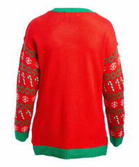 Derek Heart Red 'All I Want For Christmas is Ewe' Light-Up V-Neck Sweater