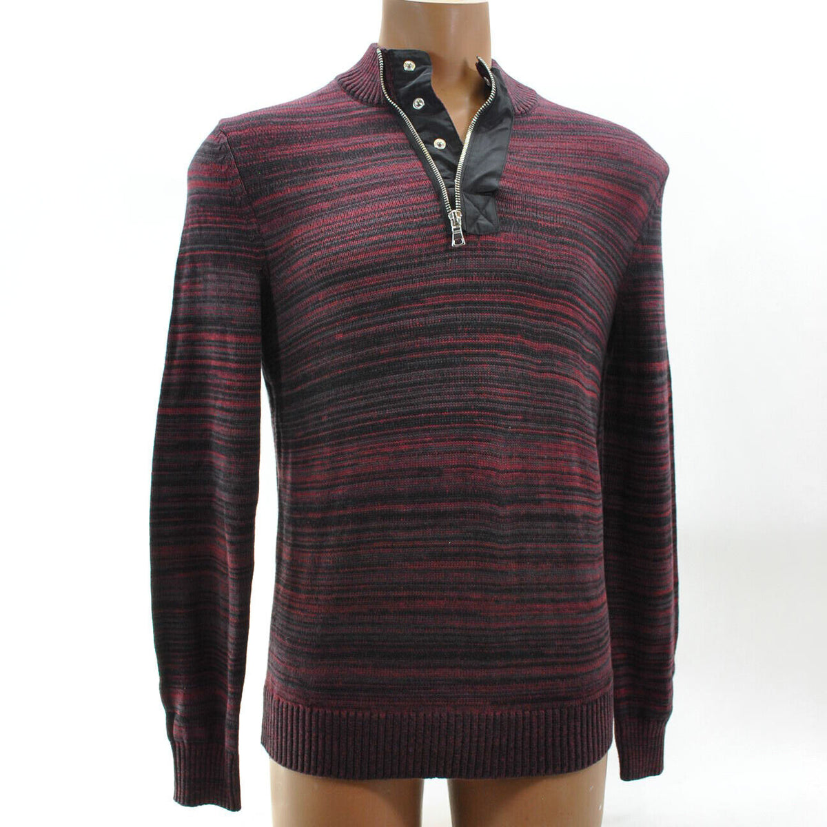 Apple/Black Quarter Zip Novelty Pullover S, XS