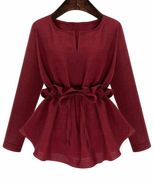 Red Wine Tie-Waist Top size 3XL