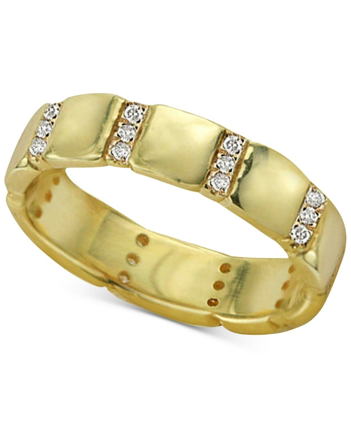Argento Vivo Cubic Zirconia Stack Ring in 18K Gold over Sterling Silver 7