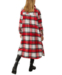 Milan Kiss Plaid Longline Button-Up Jacket size XL