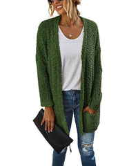 Supreme Fashion Green Pocket Open Cardigan