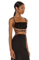 WeWoreWhat Ruched Top in Black - size S