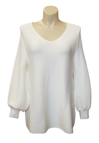 Alfani Plus Size White Ottoman-Stitch Sweater in Cloud