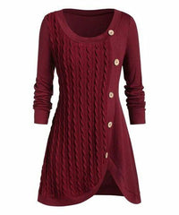 Cable-Knit Button-Accent Tulip Tunic size XL