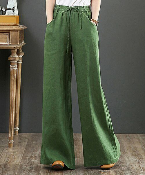 Side-Pocket Drawstring Wide-Leg Pants size XL