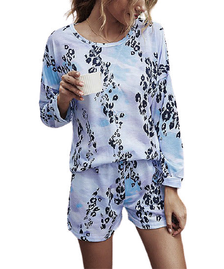 Romantichut Tie-Dye Leopard Tee & Shorts Lounge Set size M