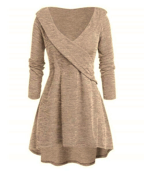 Ribbed Surplice Hi-Low Dress size M