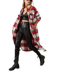Milan Kiss Plaid Longline Button-Up Jacket size XL