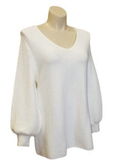 Alfani Plus Size White Ottoman-Stitch Sweater in Cloud