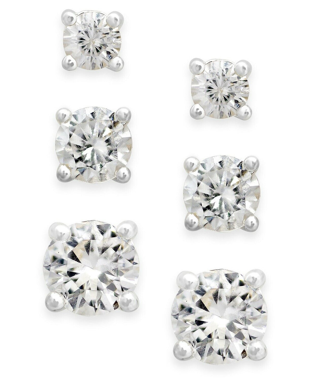 Charter Club Cubic Zirconia Stud Set Silver