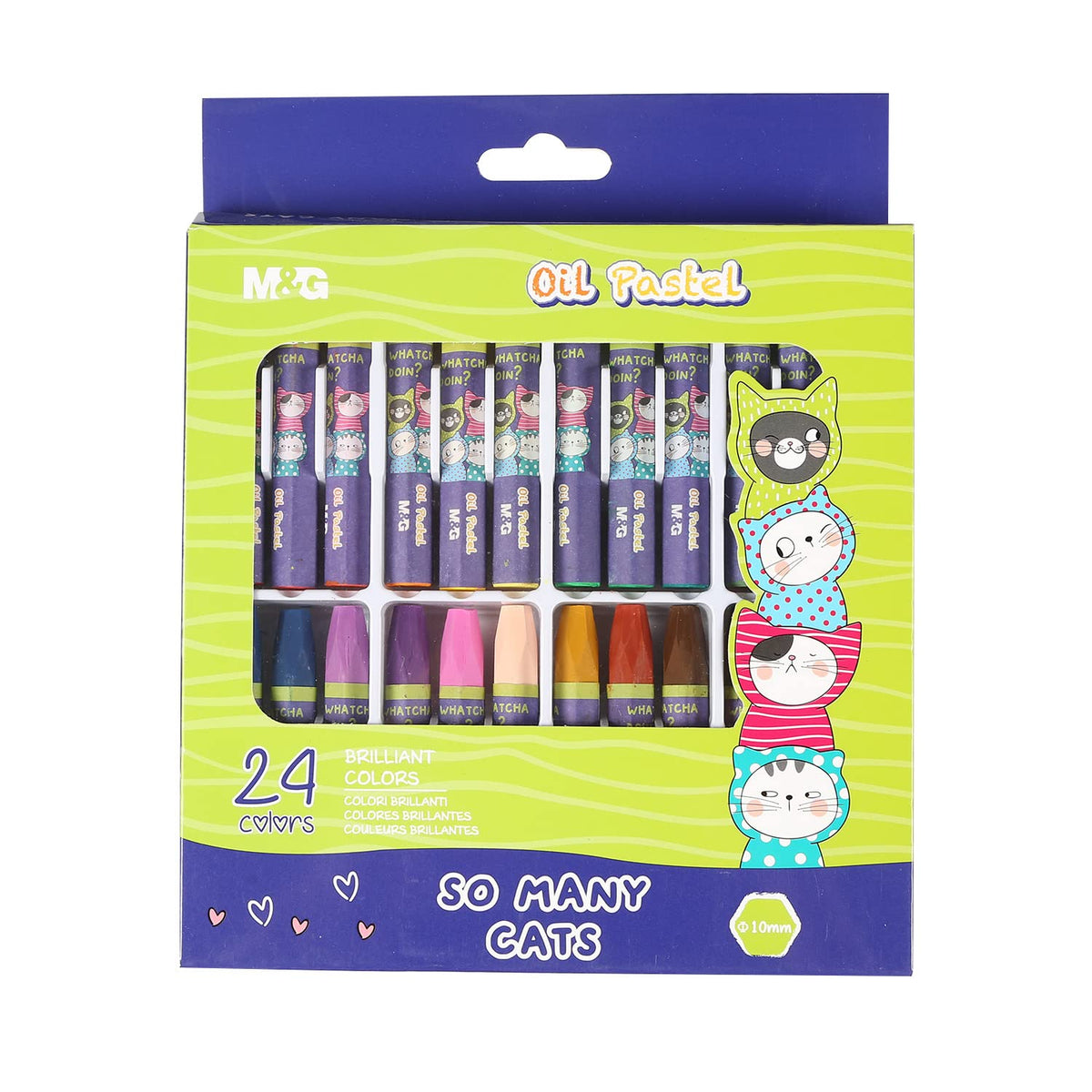 24 colors Oil Pastel-Hex shape. Diameter: 1cm.  (1 per pack)