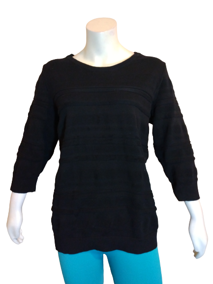 Karen Scott Black Ribbed Sweater