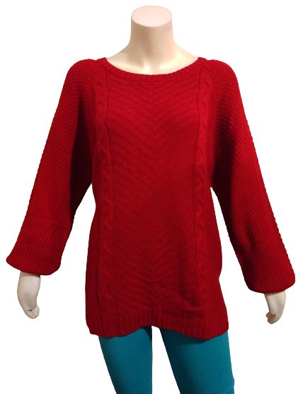 NY Collection Woman Red Knit Sweater