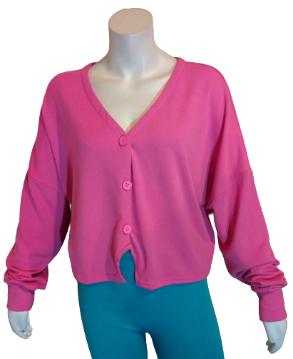 Crowned Diva Pink Crop Sweater