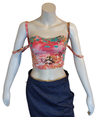 Honey Punch Coral/Aqua Bralette S