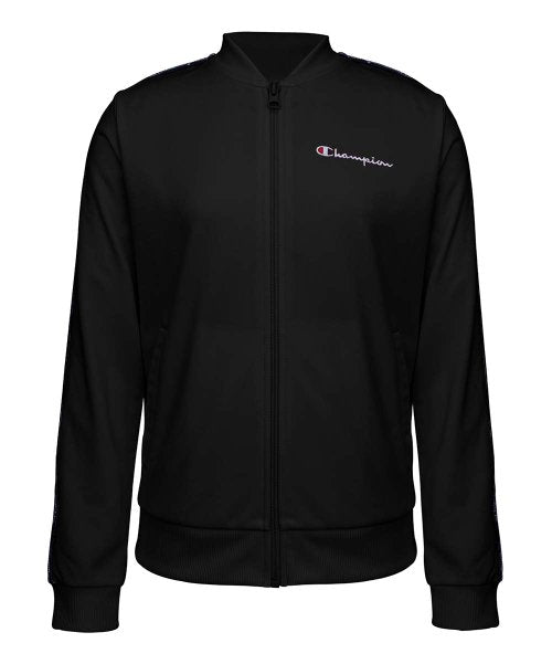 Champion Black Script Tape Track Jacket