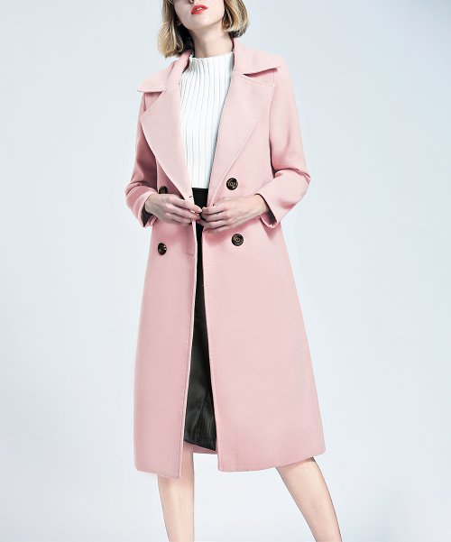 Msquared Light Pink Notched-Lapel Peacoat