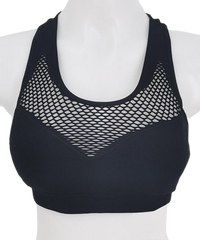 Think of Me Black Mesh-Contrast Sports Bra