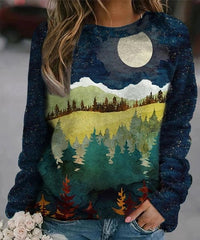 Knoeasy Forest Landscape Sweater - Navy & Green