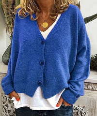 Knoeasy Drop-Shoulder Crop Cardigan - Blue