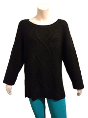 NY Collection Woman Deep Black Knit Sweater
